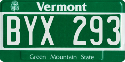 VT license plate BYX293