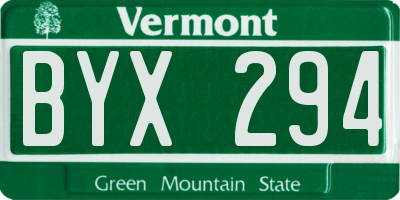 VT license plate BYX294