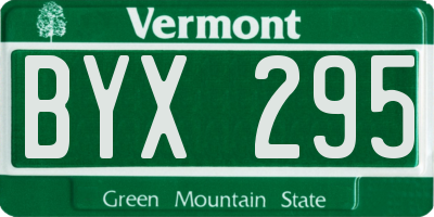 VT license plate BYX295