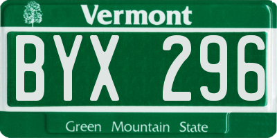 VT license plate BYX296
