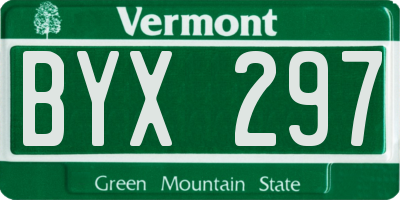 VT license plate BYX297