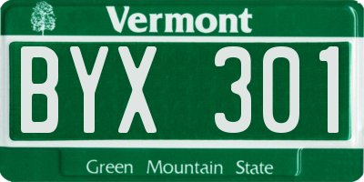 VT license plate BYX301