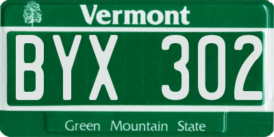 VT license plate BYX302