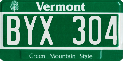 VT license plate BYX304