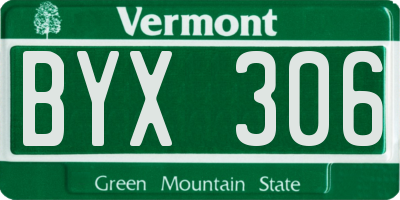 VT license plate BYX306
