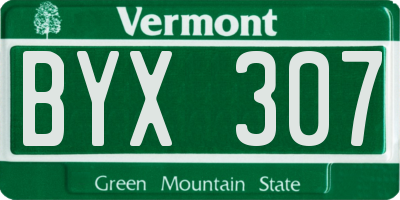 VT license plate BYX307