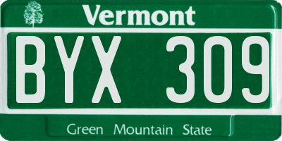 VT license plate BYX309
