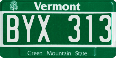 VT license plate BYX313