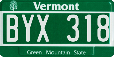 VT license plate BYX318