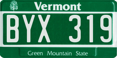 VT license plate BYX319