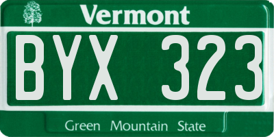VT license plate BYX323