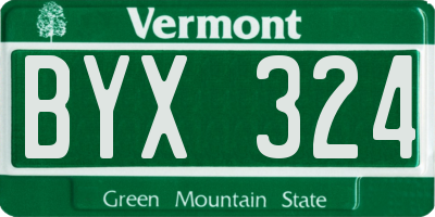 VT license plate BYX324
