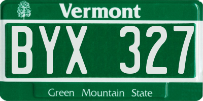 VT license plate BYX327