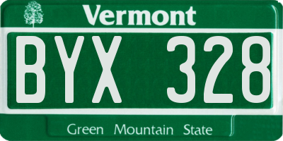 VT license plate BYX328