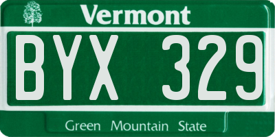 VT license plate BYX329