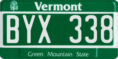 VT license plate BYX338