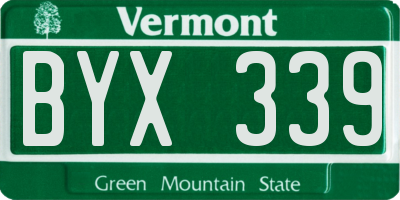 VT license plate BYX339