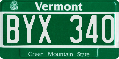 VT license plate BYX340