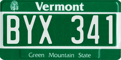 VT license plate BYX341