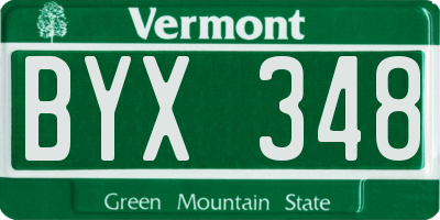 VT license plate BYX348
