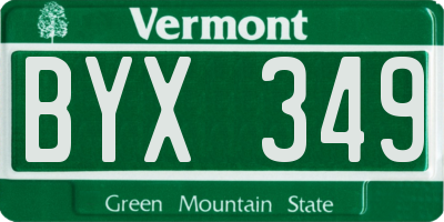 VT license plate BYX349