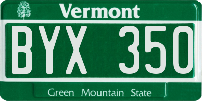 VT license plate BYX350
