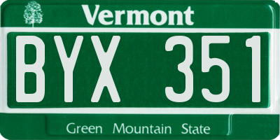 VT license plate BYX351