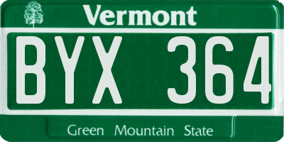 VT license plate BYX364