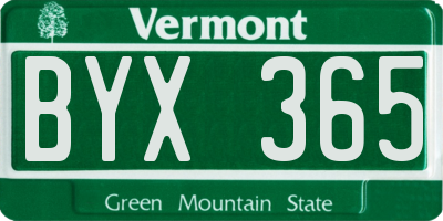 VT license plate BYX365