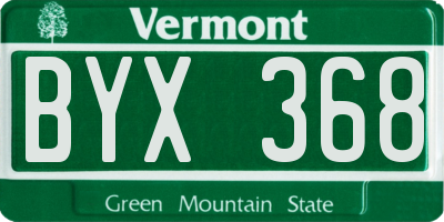 VT license plate BYX368