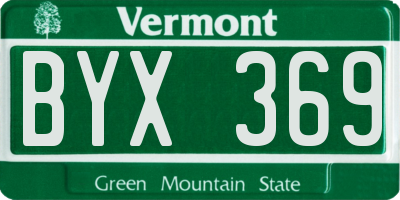 VT license plate BYX369