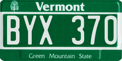 VT license plate BYX370