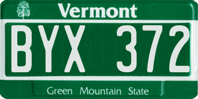 VT license plate BYX372