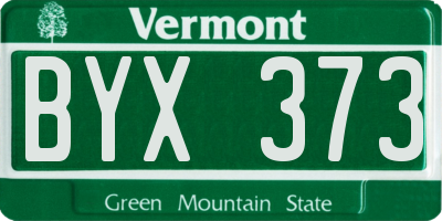 VT license plate BYX373