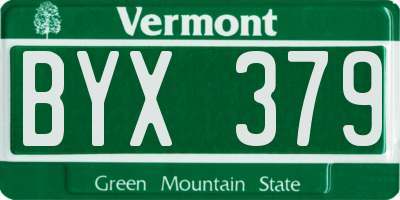 VT license plate BYX379