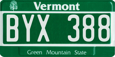 VT license plate BYX388