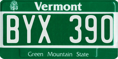 VT license plate BYX390