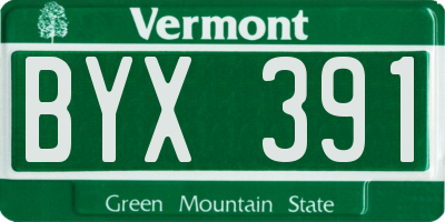 VT license plate BYX391