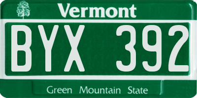 VT license plate BYX392