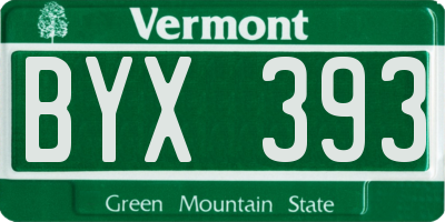 VT license plate BYX393