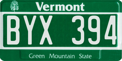 VT license plate BYX394