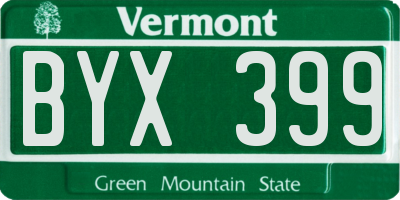 VT license plate BYX399