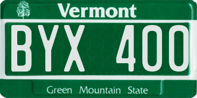 VT license plate BYX400
