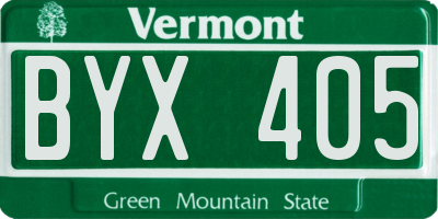 VT license plate BYX405