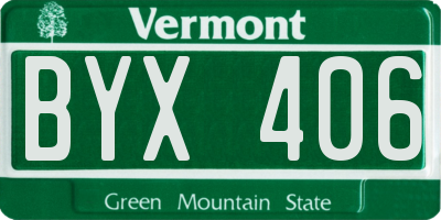 VT license plate BYX406