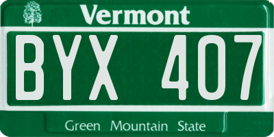 VT license plate BYX407