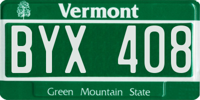 VT license plate BYX408