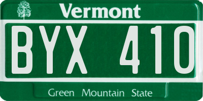 VT license plate BYX410