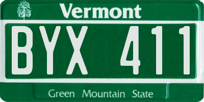 VT license plate BYX411