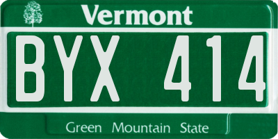 VT license plate BYX414